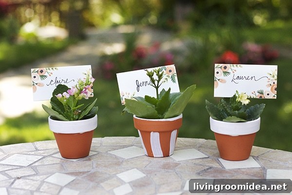 DIY Terra Cotta Pot Place Cards