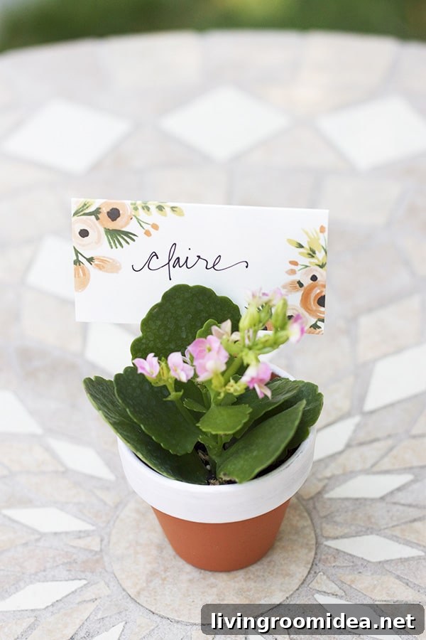 Creative DIY Place Card Ideas for Weddings and Parties 6 DIY Spring Place Cards - Michaela Noelle for The Inspired Room