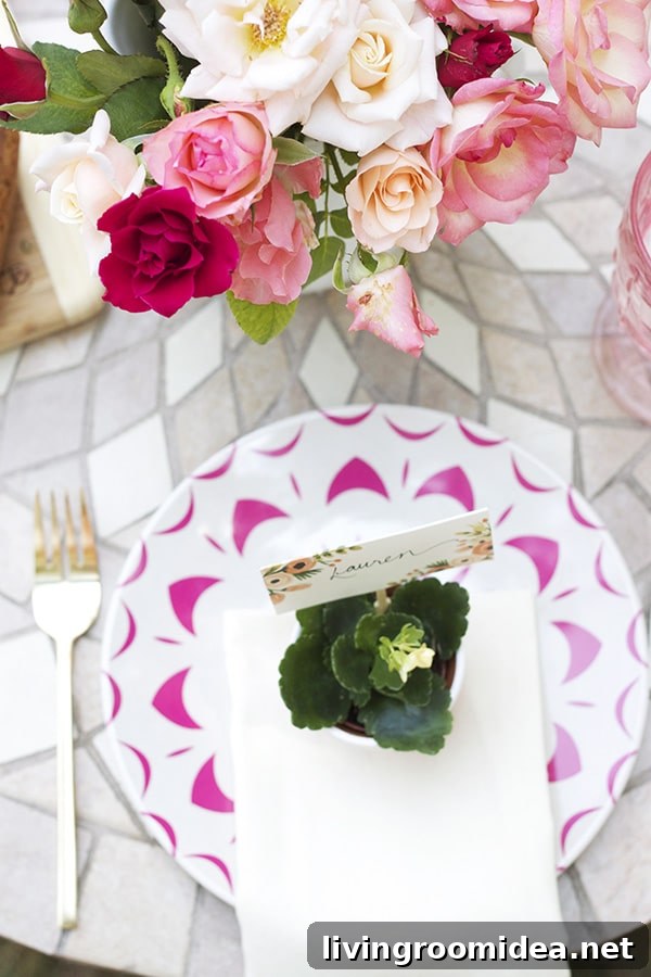 Creative DIY Place Card Ideas for Weddings and Parties 10 Spring Table Place Setting - Michaela Noelle for The Inspired Room