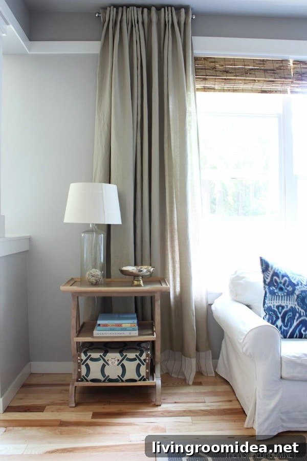 DIY Curtain embellished IKEA panels