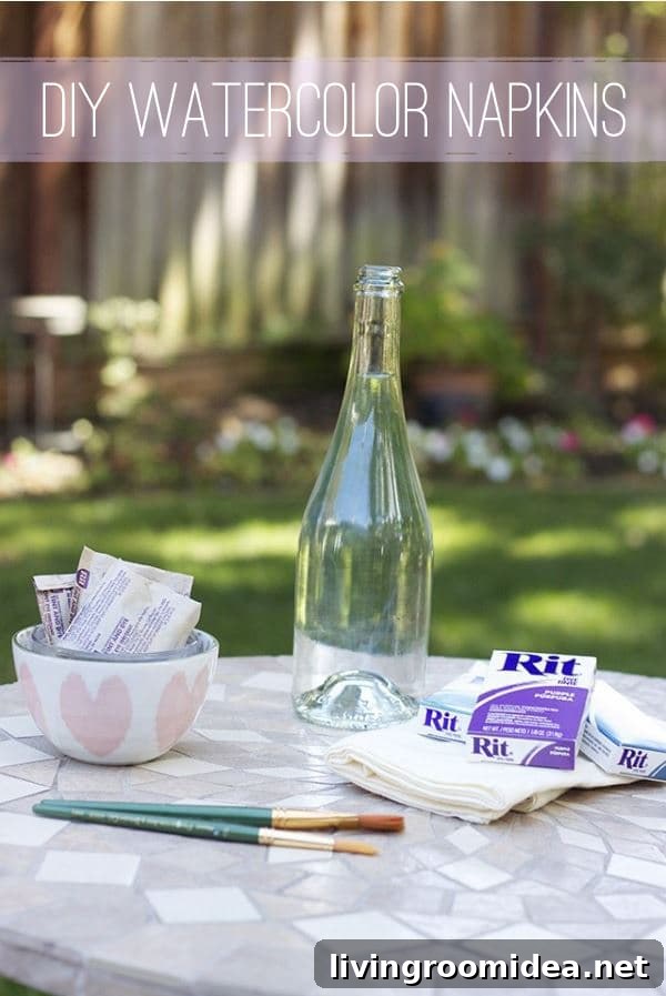 diy watercolor napkin tutorial for parties or weddings