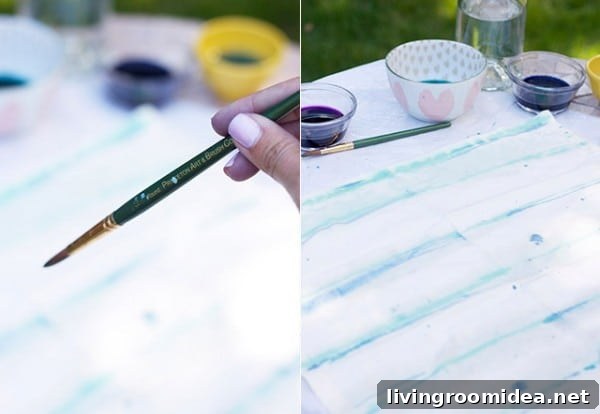 diy watercolor napkin project