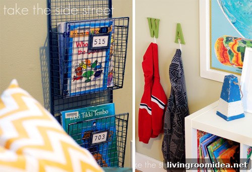 Blue Boy’s Nursery Makeover: Stylish Bunk Bed Ideas for Small Rooms 6 Personalized hooks and book rack