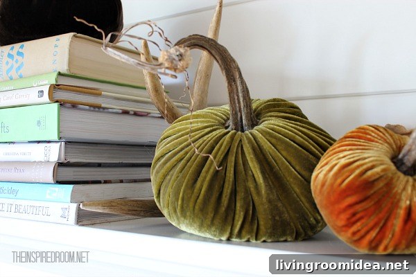 mantel velvet pumpkin