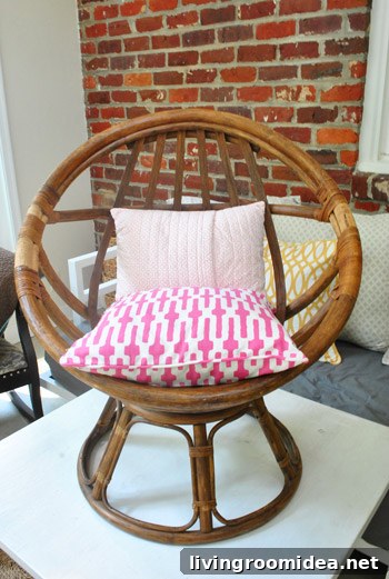 How to Buy a Thrift Store Egg Chair: Tips for Scoring Great Finds 8 Testing pillows in egg chair