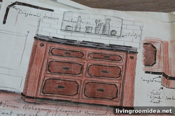 kitchen stove sketch