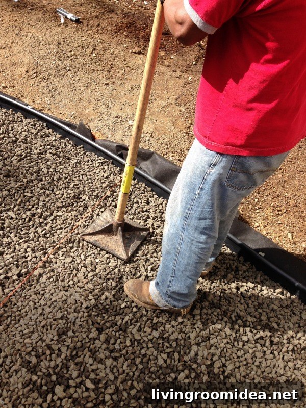 compacting pea gravel patio