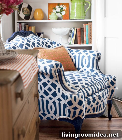 country living chair in corner