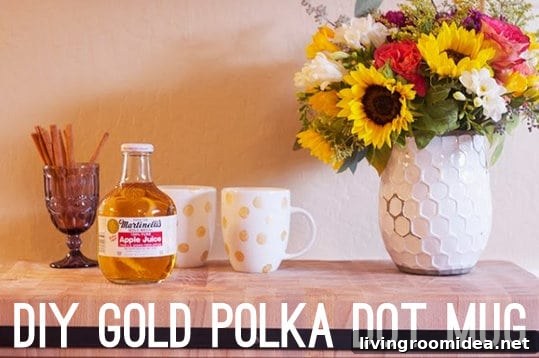 DIY Gold Polka Dot Mugs + Homemade Apple Cider Recipe 2 DIY Gold Polka Dot Mug