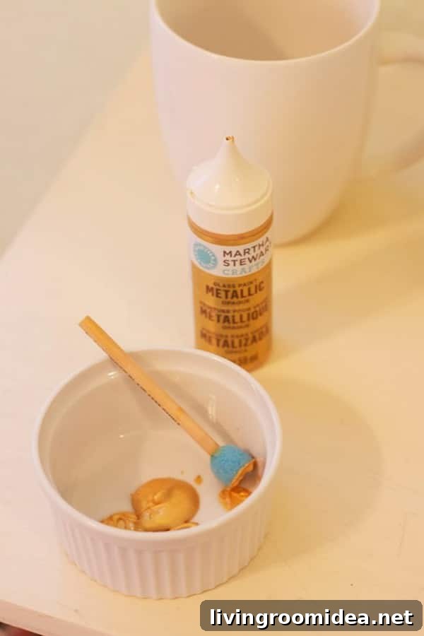 DIY Gold Polka Dot Mugs + Homemade Apple Cider Recipe 4 how to paint a mug