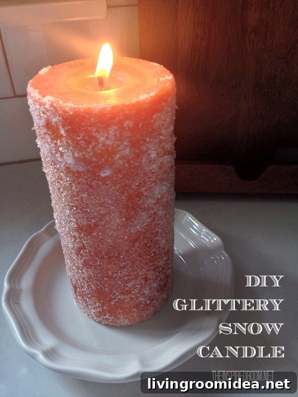 Make Glittery Snow Candles: Step-by-Step Holiday DIY Guide 2 DIY glittery snow candle