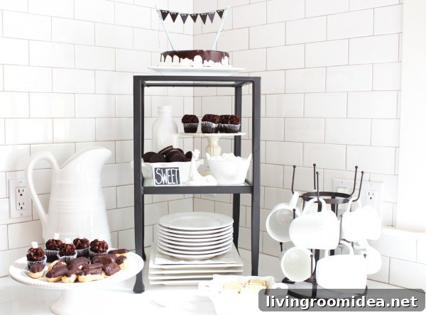 Small tables for serving dessert