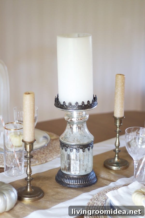 Gold DIY Place Cards and Thanksgiving Tablescape Ideas 7 Pretty what you have tablescape for Thanksgiving