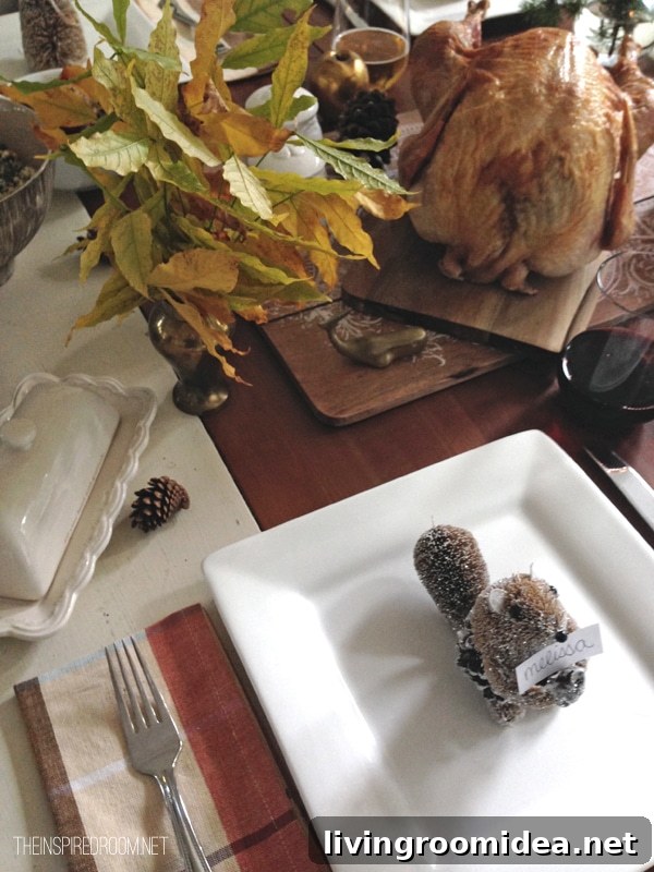 Rustic woodland table and place cards