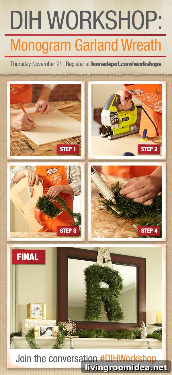 DIY Monogram Wreath