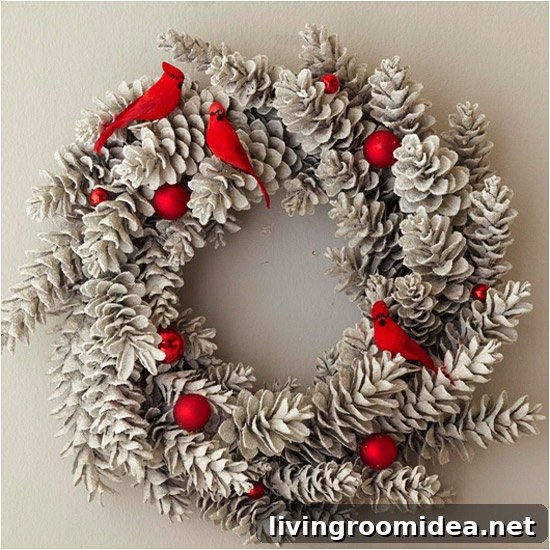 pinecone christmas wreath idea