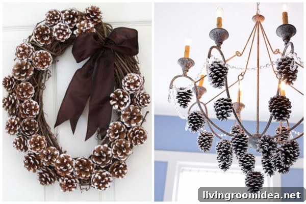 Rustic Fall-to-Winter Decor Ideas Using Pine Cones 6 Decorating with Pinecones