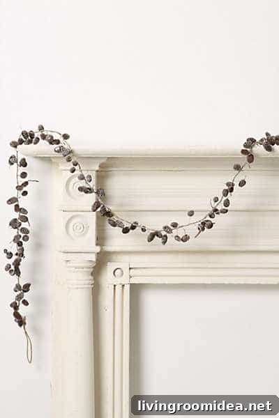 Rustic Fall-to-Winter Decor Ideas Using Pine Cones 8 pine cone garland anthropologie