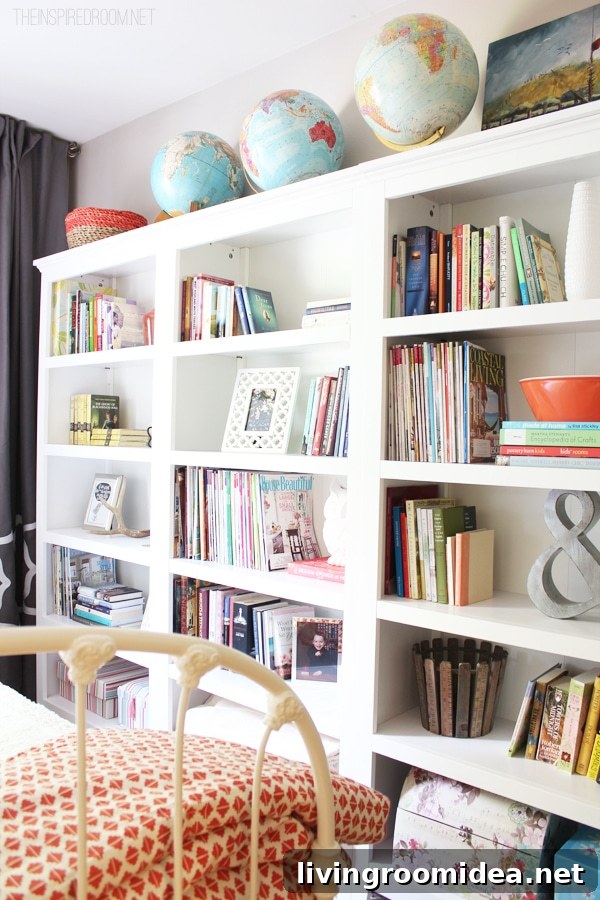 A home library with three bookcases from Target
