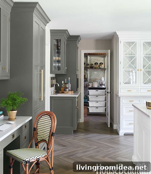 gray and white cabinets for kitchen