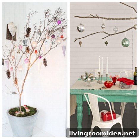Decorating with Branches - Whimsical Christmas