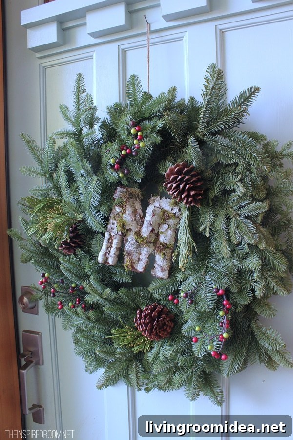 DIY Birch Bark Monogram Wreath
