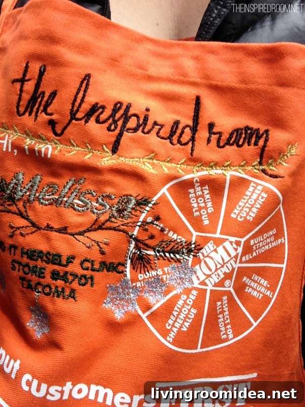 The Inspired Room embroidered apron