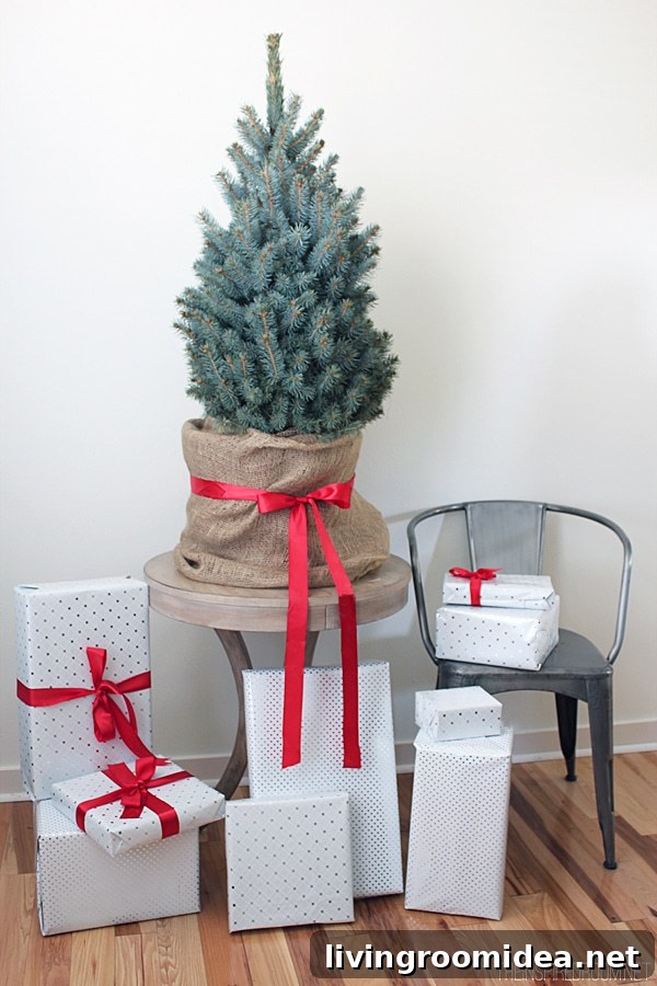 Christmas Home Tour: Festive Decor Ideas and Inspiration 28 small-tree-with-presents