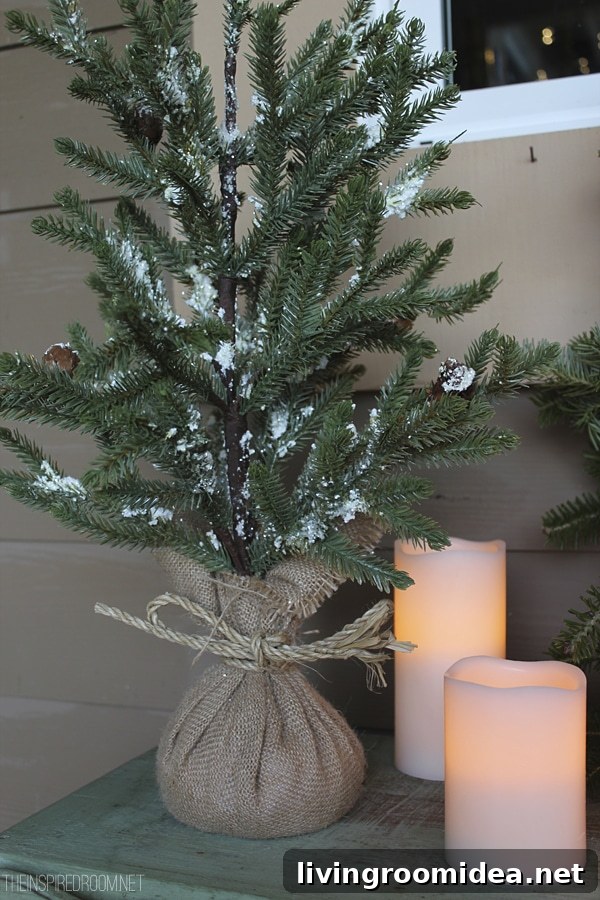 Christmas Decorating with Rustic Trees and Candles