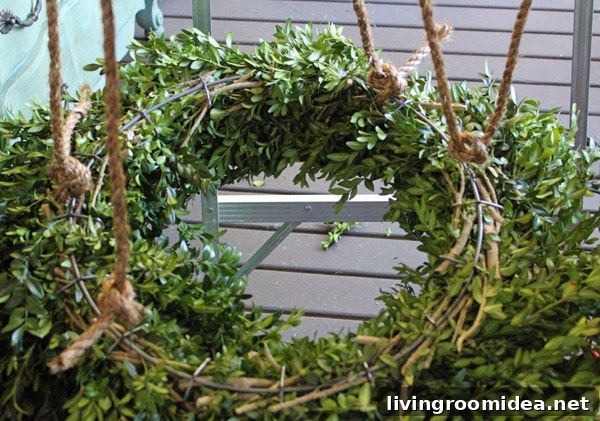DIY Wreath Chandelier tutorial the inspired room
