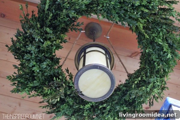 how to make a wreath chandelier tutorial at the inspired room