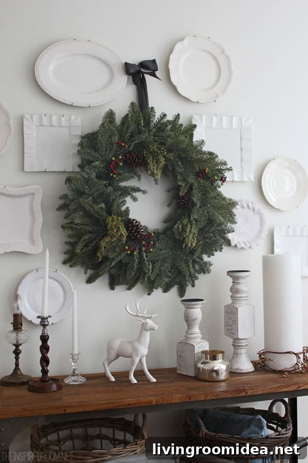 Spontaneous Plate Hangers: Creative Random Wall-Mounted Displays 2 white plates on dining room wall