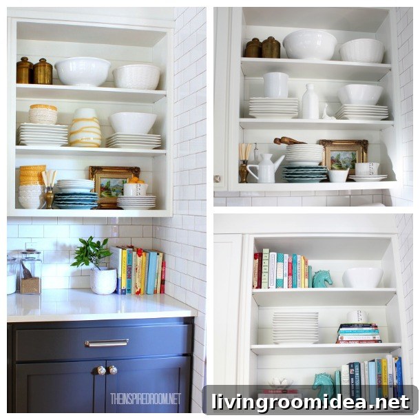 My 2013 Home Renovations — Kitchen, Entryway & Backyard (Part 1) 11 styling open shelves - the inspired room