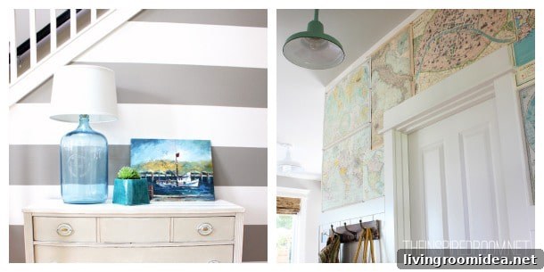 2013 Home Renovation Projects: Kitchen, Entryway & Backyard (Part 1) 4 DIY Bottle Lamp & Map Wall - The Inspired Room