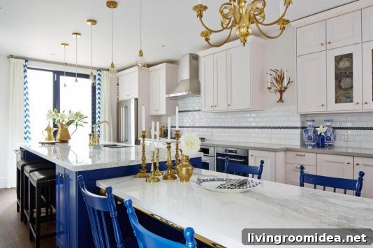 Sarah Richardson's Blue White and Gold Kitchen Sarah Richardson's Blue White and Gold Kitchen
