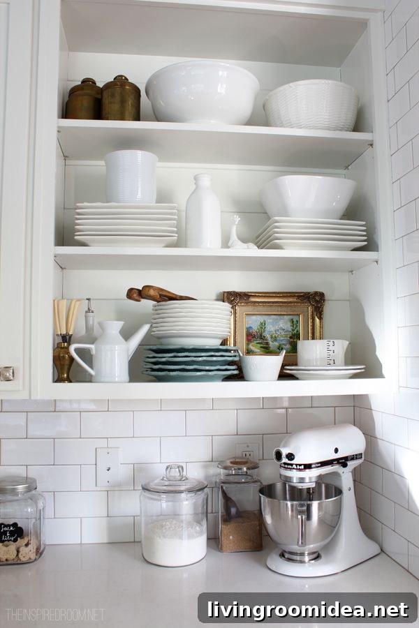 Kitchen open shelf display