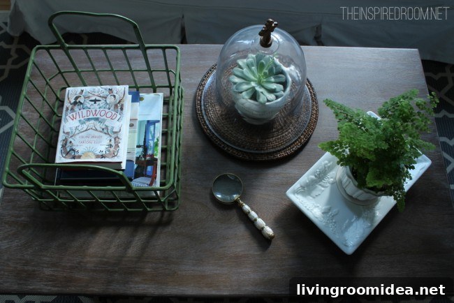 spring coffee table styling