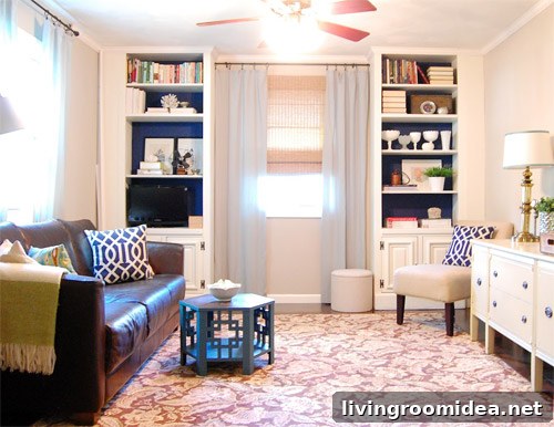 Built-ins in navy wall