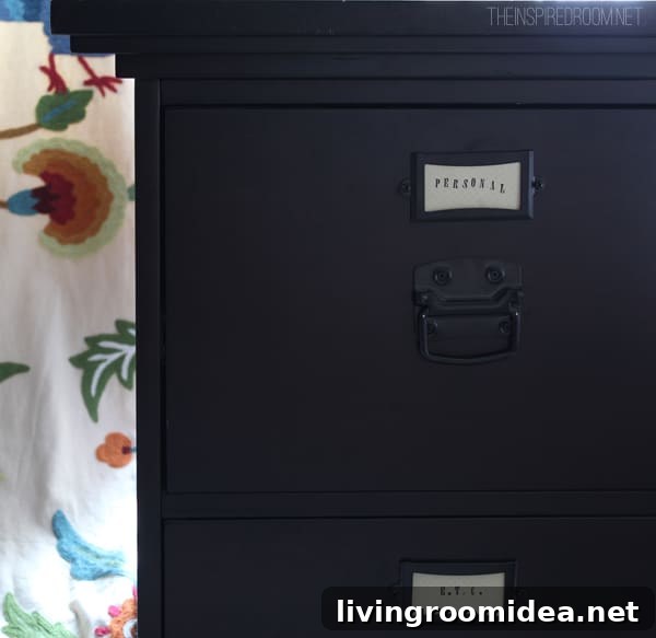 Metal Desk Label Holder Makeover
