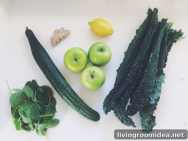 Green Juice Ingredients for St Patricks Day