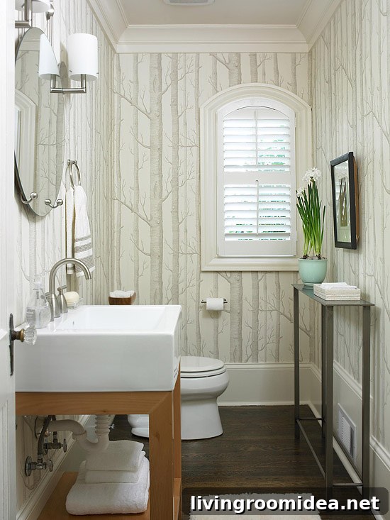 Birch Tree Forest Wallpaper Bathroom