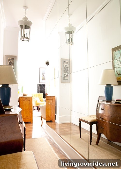 Small-Space Living Ideas: Smart Solutions for Tiny Homes 4 Full Wall of Mirrors in Small Hallway