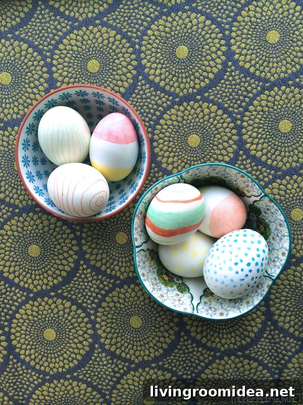 Marker Painted Easter Eggs