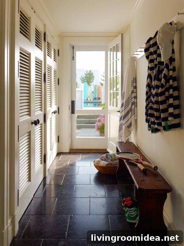Functional and Charming Mudroom Entrance by Sawyer Berson Architects