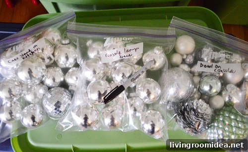 Christmas Decoration Storage Tips: Organize, Protect, and Save Space 5 Bagged tabletop ornaments inside bins