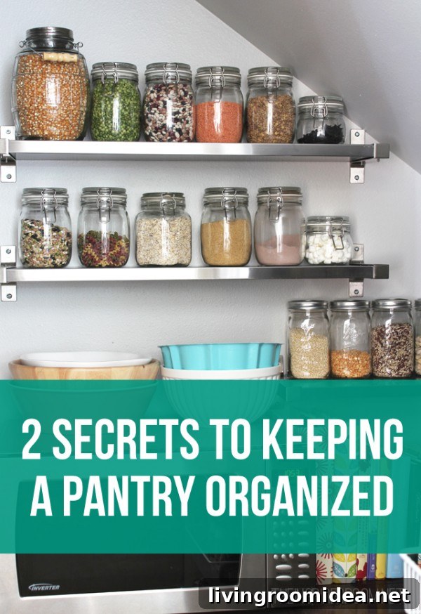 Two Simple Tricks to Keep Your Pantry Neat and Organized 4 Two Secrets to Keeping A Pantry Organized by The Inspired Room
