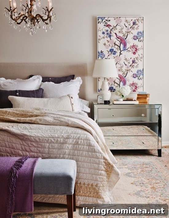 Framed Wallpaper - an inexpensive way to add spring color and pattern to your bedroom