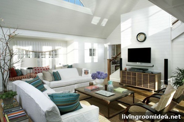 Inside a Massachusetts Beach House: A Coastal Living Tour 4 Beautiful White Living Room - House Tour - Terrat Elms - Marblehead Residence