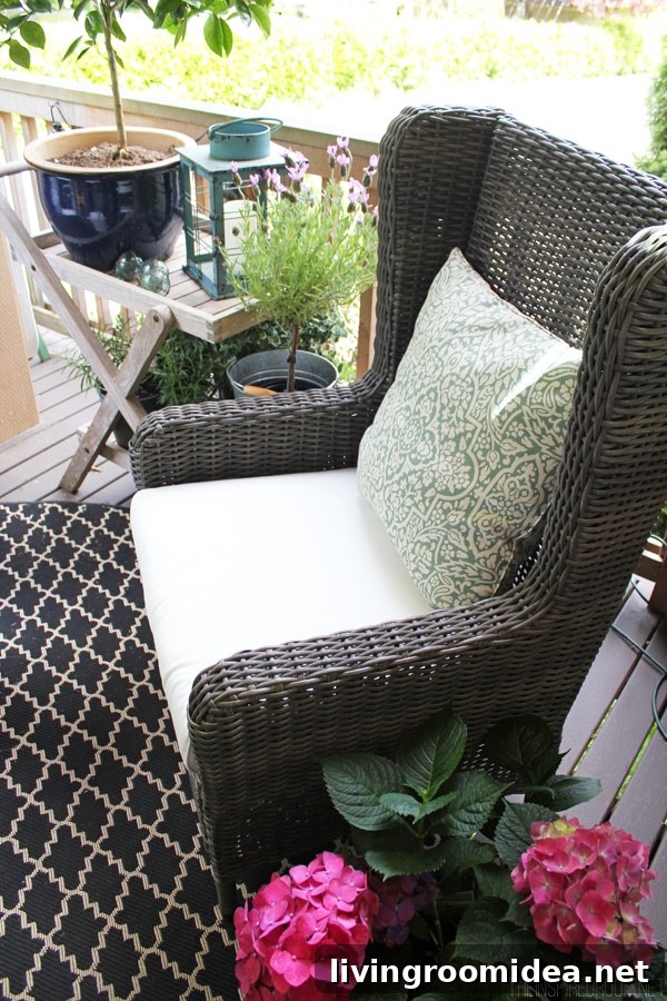 Himara All Weather Gray Wicker Wingback Outdoor Chair