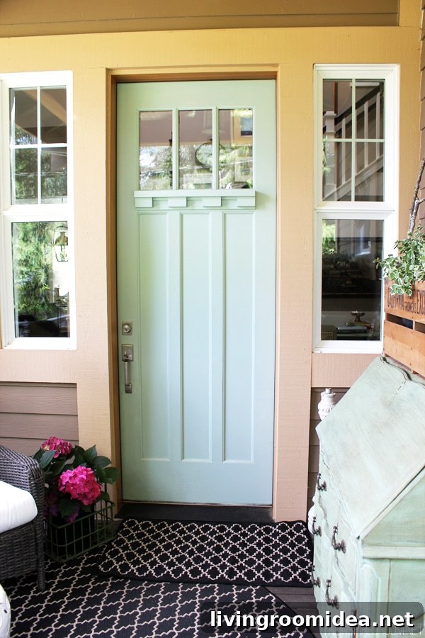 Light Blue Painted Front Door